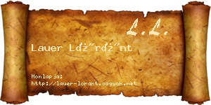 Lauer Lóránt névjegykártya