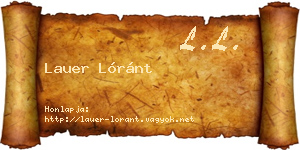 Lauer Lóránt névjegykártya