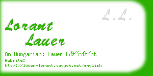 lorant lauer business card